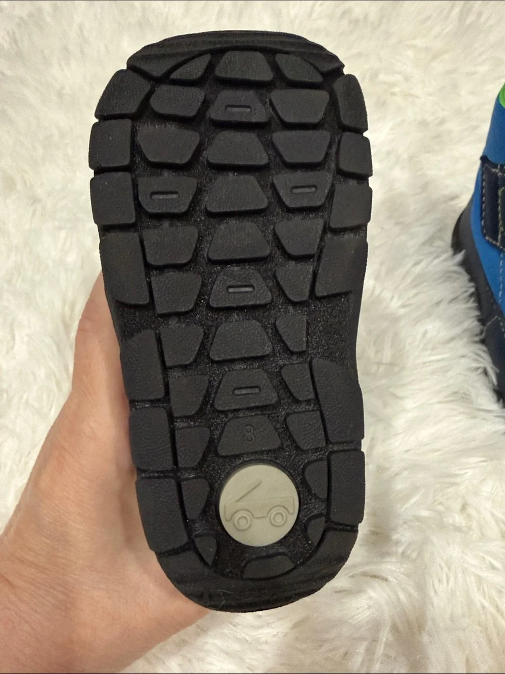 See Kai Run Navy, Gray and Bright Green Kids Boots
